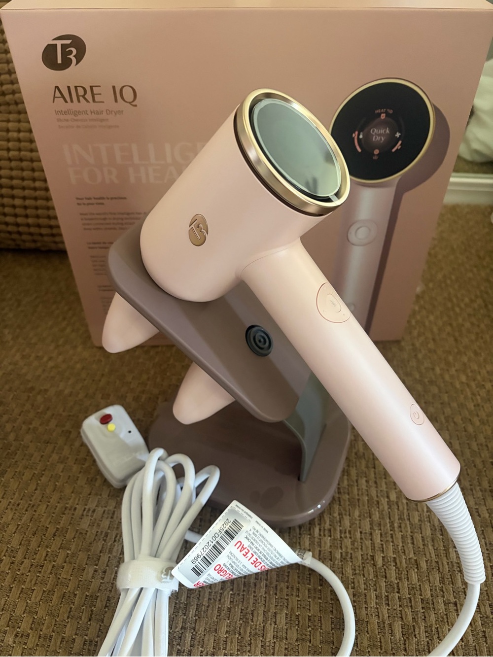 T3 Pink and Gold Aire IQ Intelligent Hair Dryer